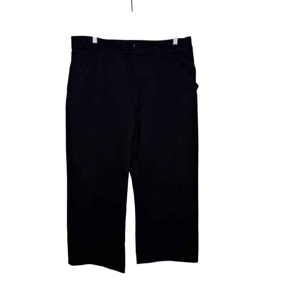 A.L.C Black Cropped Pants Women’s Size 12 High Rise Stretch Trousers‎ Minimalist